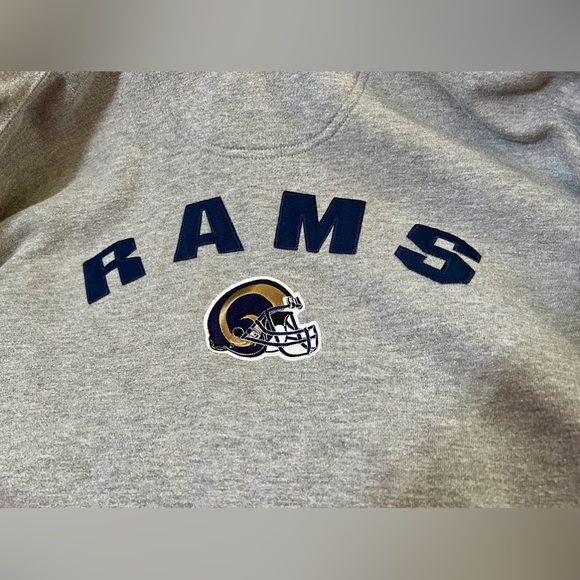 Vintage NFL Licensed Rams Football Gray Zip Up Hooded Jacket XL Embroidered Logo - Picture 6 of 8